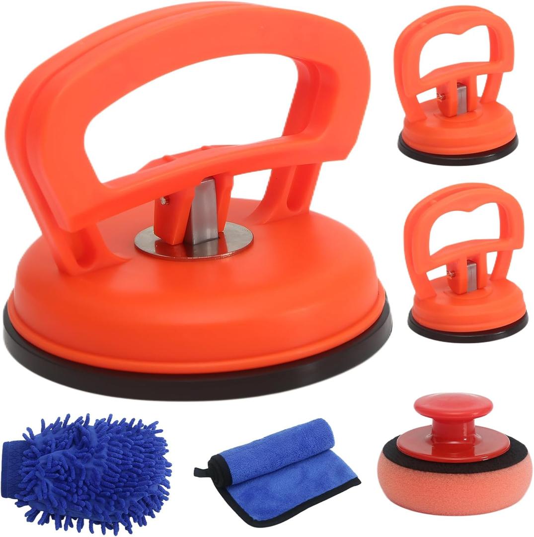 Dent Remover Tool for Car, Car Body Repair Dent Removal Tools, Orange Suction Cup Dent Puller, Hail Damage Repair Kit Dent Puller Tool