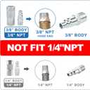 3/8 High Flow Air Hose Fittings Set, 3PCS 3/8 Body I/M Industrial Air Coupler and 6PCS 3/8 Body Air Plug with 3/8 Inch NPT Threads Size, 10PCS Air Compressor Accessories Quick Connect Set