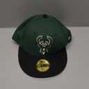 New Era NBA Milwaukee Bucks Men's 2-Tone 59FIFTY Fitted Cap, 7.5, Dark Green