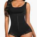 SHAPERX Women's Fajas Colombianas Shapewear Postpartum Tummy Control Body Shaper Butt Lifter Bodysuit L
