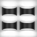 4 Pack Black Modern LED Wall Sconce Hardwired Indoor Wall Lights Up and Down Wall Mount Light for Living Room Bedroom Corridor Hallway Conservatory Cool White 6000K(with G9 Bulbs)