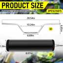 7/8" 22mm Dirt Bike Handlebars with Foam Pad Atv Motorcycle Handlebars for Motocross Atv Dirt Bike Ebike(Silver)