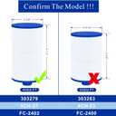 Cryspool 2402 Filter Compatible with Watkins 303279(not 303263), FC-2402, Free Flow and Lifesmart Hot Tub Filter, 1 1/2" Finer Thread Spa Filter Cartridge, 2 Pack