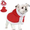 AOFITEE Dog Christmas Cloak - Christmas Dog Costume, Funny Red Pet Santa Cloak with Hat for Small Dogs, Soft Fleece Xmas Cape Holiday Party Outfit for Cats & Puppy, Medium Dogs