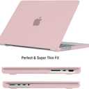 EooCoo Case Compatible with MacBook Pro 14 inch M5 2026-2021 M4 M3 M2 M1 Pro/Max Chip, Hard Shell Cases with Keyboard Cover, Screen Protector - Matte Pink