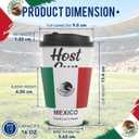16 oz CheerSleeve Host Cup, Celebrating World Soccer Tournament Host Mexico, 24 Sets Disposable Paper Party Cups with Lids Straws Sleeves, Flag Themed Fan Event Decorations, ¡VAMOS MÉXICO