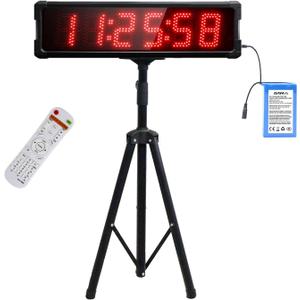 Race Clock with Tripod for Running Events, Large LED Stopwatch with Remote,Countdown/Count up Gym Timer for Home,Wall Digital Time Clocks