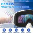 Ski Goggles, OTG Snowboard Goggles for Men Women & Youth, Winter Sport Anti Fog Snow Goggles - UV400 Protection (Rainbow,White)