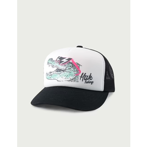 HUK Kids Straw Hat, Wide Brim Fishing & Beach Hat for Kids (One Size, Foam - Black)