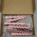 Nuanchu 12 Pcs Pink Spiral Taper Candles Pastel Twisted Wax Candlesticks 7.5 Inch Pink and Red Short Spiral Scented Taper Candles for Wedding Bridal Shower Birthday Party Dinner Table Centerpiece