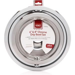 Smart Choice Drip Bowl Set of 4, Two 6 Inch Bowls and Two 8 Inch Bowls, gray (4 Count (Pack of 1))