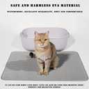 HCY&WLD Cat Litter Mat, 30x22 Double Layer Cat Litter Box Mat, EVA Non-Slip, Waterproof Urine Proof Cat Litter Catcher Mat, Easy Clean Scatter Control (30x22 Inch, Gray)