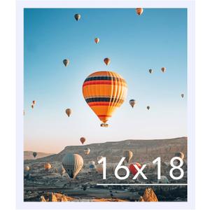 JCJMY 16x18 Picture Frame - White, Horizontal & Vertical Formats for Wall Hanging, 16 x 18 Gallery Frame for Photos & Posters