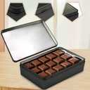 Rectangular Metal Tin, 8.5x5.3x1.9 Inch Black Storage Tin Box for Treats, Gifts, Favors, Candle, and Crafts