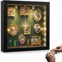 DIY Mini Museum Silhouette Box, Shadow Box Frame Set, Museum of Us Box with Gold Mini Picture Frames & Figurines for Mother's Day and Anniversary, Valentine's Day Gifts, Birthday (Black)