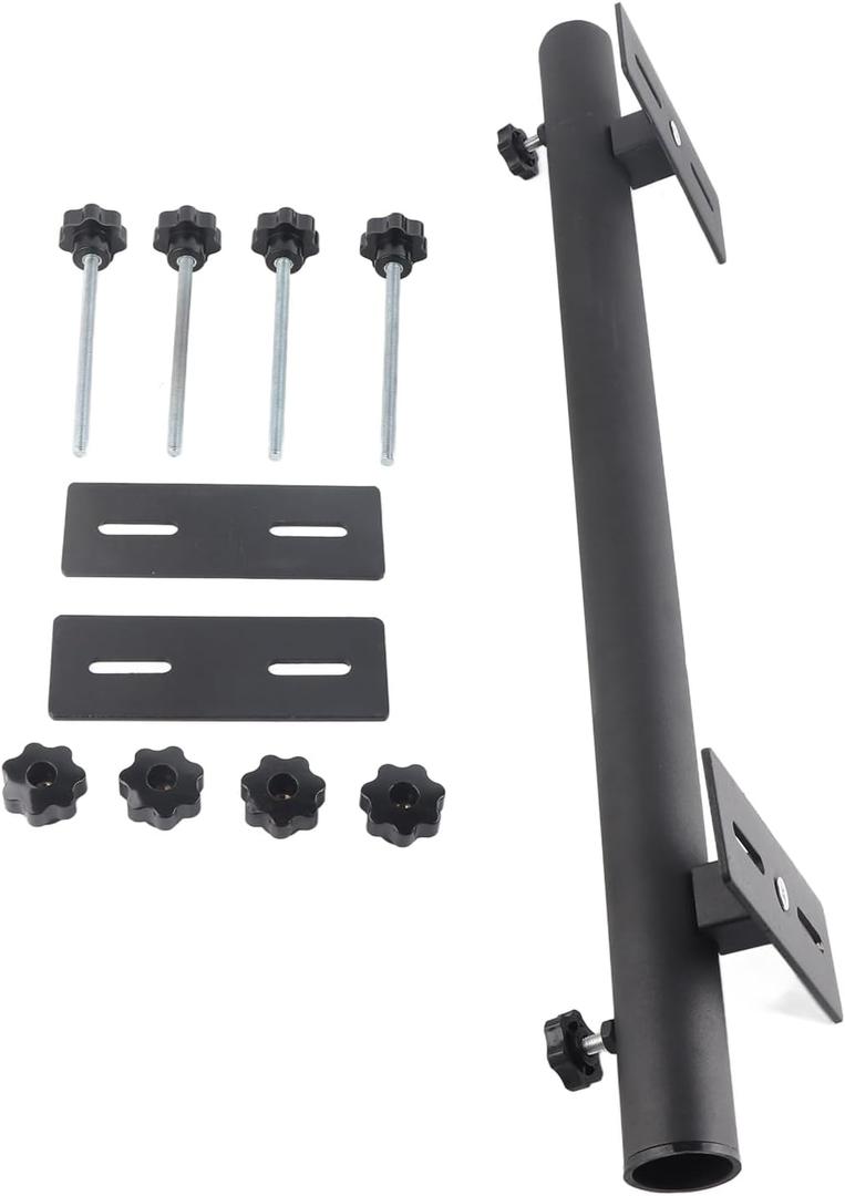 Patio Umbrella Holder Stand, Waterproof Deck Sun Umbrella Clamp Mount, Compatible with 25 mm to 1.3in Pole Diameter, Easy to Install, Fits Most Wooden Iron Deck Rail Posts, Black