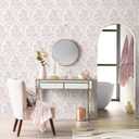 2 x Safiyya 118"x17.3" Pink Floral Wallpaper Peel and Stick Wallpaper Modern Contact Paper Peel and Stick Self Adhesive Pink and White Wall Paper for Bedroom Vinyl Rolls