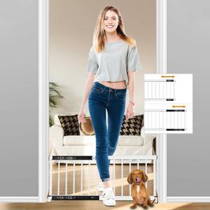 White Metal Dog Gate for Small Dogs - 13.3" Short Freestanding Puppy Gate with Retractable Sliding Rail, No Installation, Indoor/Outdoor Use, Foldable & Portable Pet Barrier