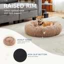 DUMOS 30.7 Inch Large Donut Dog Bed for Indoor Use, Fluffy Faux Fur Plush