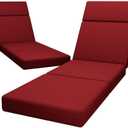 Chaise Lounge Cushions Outdoor, 72 x 21x 4 Inch Lounge Chair Cushions for Outdoor Furniture - Waterproof Lounge Patio Replacement Cushion, 4In Fade-Resistant ThickPatio Chaise Lounge Cushion (Red)