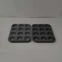 Amazon Basics Nonstick Round Muffin Baking Pan, 12 Cups, Set of 2, Gray, 13.9x10.55x1.22"
