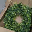 26'' Boxwood Wreath for Front Door, Artificial Boxwood Leaves Wreath for Spring and Summer, Indoor Outdoor Wall, Porch, Window, Farmhouse Home Decor