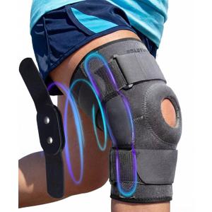 Sparthos Hinged Knee Brace for Larger Legs - Adjustable Stabilizing Support for ACL, MCL, Meniscus Tear, Arthritis - Open Patella - For Men and Women (Plus Size, XXX-Large, Ideal for Thighs 20"-28")