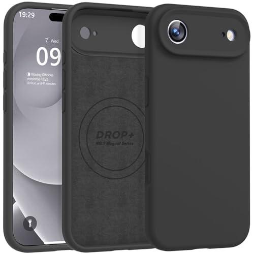 Ktele Magnetic for iPhone Air Case [Compatible with Magsafe] [Premium Silicone Satin-Smooth Touch] Slim Shockproof Anti-Scratch Microfiber Lining Case, 6.5 inch, Black