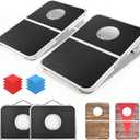 ROPODA Portable Cornhole Board Set,24 x 16 in Corn Hole Games for Adults with 8 Bean Bags, Lightweight Aluminum Alloy Edging Cornhole Set for Outdoor GamesBeach and Tailgates. (Black)