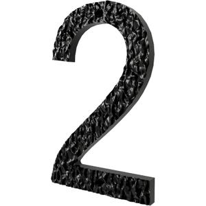 Cobata 12 Inch High House Numbers for Outside/Anti-Fading & Weather Resistant Black Acrylic Building Home Address Numbers/Flush or Floating Mount/Number 2