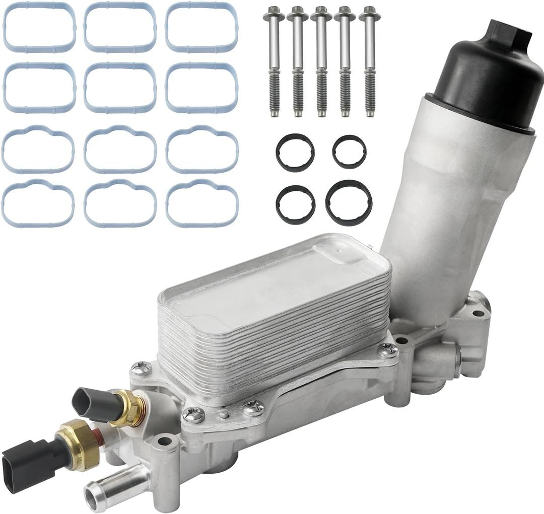 926-959 Upgrade Aluminum Engine Oil Cooler Oil Filter Housing for 2011-2016 Jeep Wrangler Grand Cherokee Dodge Challenger Charger Journey Caravan Durango Chrysler 200 300 Town Country Ram 3.6L 926-876