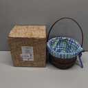 JOYIN Easter Woven Basket with Lining, Brown Wooden Easter Egg Hunt Basket with Handle for Picnic,Goodie Storage, Gift Packing, Party Favors Supplies Decorations, Filling with Candy(12.4" x 9.1")