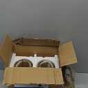 Kalium Wall Sconces Set of Two for Bathroom Bedroom Living Room Hallway Indoor Stairwell & Mirror, Farmhouse Modern Vanity Light Fixtures with Double Glass Shade & Gold Rustproof Metal Base, E26