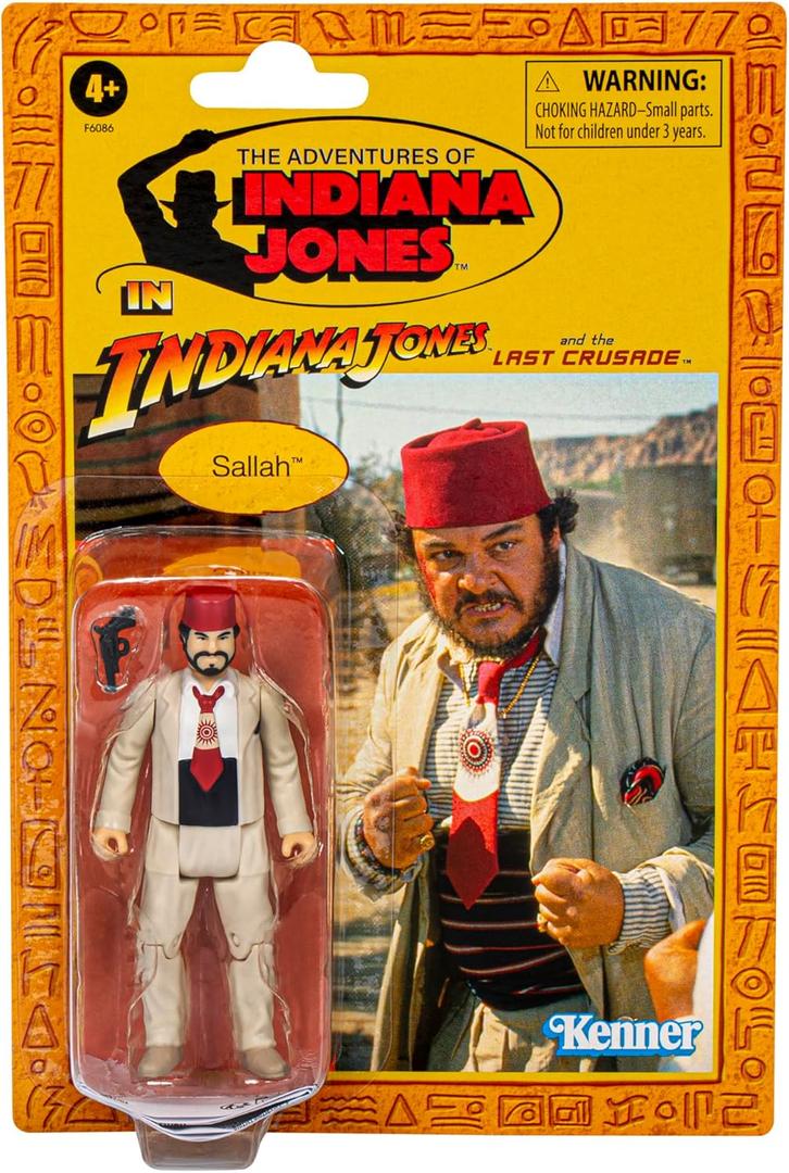 Indiana Jones and The Last Crusade Retro Collection Sallah Action Figure, 3.75-inch, Toys for Kids Ages 4 and Up