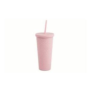 Manna Pink Rubberized Studded Tumbler 24 Oz