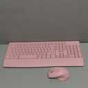 MEETION Wireless Keyboard and Mouse, Full-Sized Cordless Keyboard with Wrist Rest, 3 DPI Adjustable Mouse, Keyboard and Mouse Set with 2.4GHz USB Receiver, for PC/Computer/Laptop/Windows/Mac, Pink