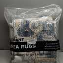 Washable Area Rug 8x10, Area Rugs Stain Resistant Neutral Washable Rugs for Living Rooms Bedroom Vintage Non-Slip Thin Large Size Area RugBeigeBlue