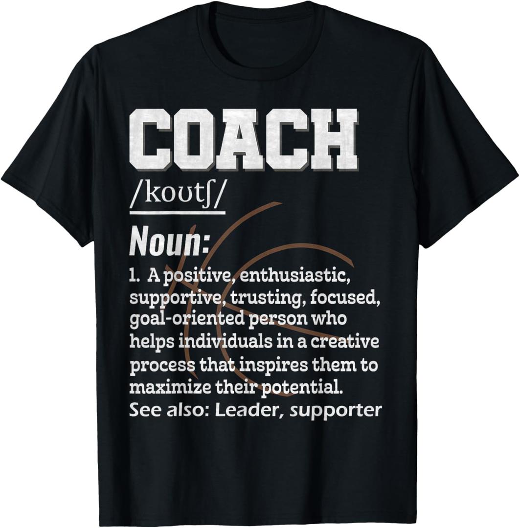 Basketball Coach Dictionary Definition For Sports Team T-Shirt, Size M