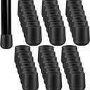 Jetec 36 Pieces 7/8 Inch Folding Chair Leg Caps Heavy-Duty Plastic Chair End Caps Non-marring Furniture Glides Round Hardwood Floor Protectors (Black)