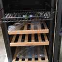 Newair 15" Wine and Beverage Refrigerator 9 Bottle and 48 Can Capacity, Beverage Cooler in Stainless Steel, Built-in or Freestanding Dual Zone Drink Fridge with Triple-Pane Glass Door