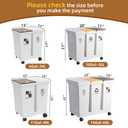 20L x 3 Compartment Trash Can with Wheels, 16 Gallon Recycling Bin and Rolling Garbage Can for Kitchen, Mobile Waste Separation System with Press-Open Lids & Detachable Containers for Home & Office