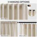 Nanspring Boho Curtains 90 Inches Long for Living Room Linen Light Filtering Semi Sheer Curtain Back Tab and Rod Pocket Eclectic Home Decor Elegant Modern Drapes for Bedroom Office 52x90, 2 Panels