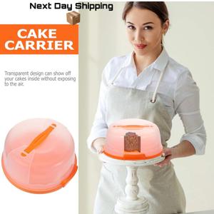 Ohuhu Cake Stand with Lid, Cake Carrier BPA-Free Cake Containers for 10 inch Cake with 2 Handles Cupcake Carrier - Plastic Cover Two Sided Base for Transport Pies Nuts Fruit Perfect Gifts
