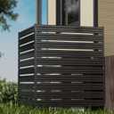 Metal Privacy Fence Panels for Outside, 63in H x 38in W Air Conditioner Fences, Pool Equipment Enclosure Trash Can Fence, No Dig Privacy Screen Fencing for Outdoor, Black