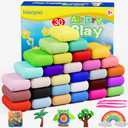 Air Dry Clay, 30 Colors Modeling Clay for Kids, DIY Model Toys with Sculpting Tools, Soft & Non-Sticky, Home Party Favors, Birthday & Christmas Gifts for Age 3-12 Years Old Boys Girls Kids