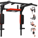 BESTHLS Wall Mounted Pull Up Bar and Dip Station, Heavy Duty Wall Mount Pull-up Chin Up Bar Multifunctional Home Gym Workout Indoor Exercise Equipment Support to 440 Lbs