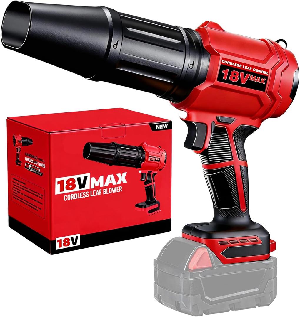 Cordless Leaf Blower for Milwaukee m18 Battery, 720-CFM 180-MPH Handheld Electric Dust Blower with Light, Battery Powered Leaf Blowers for Keyboards Patio Rain Snow Removal (Battery Not Included)