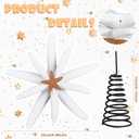 Christmas Starfish Tree Topper 9 Inch Beach Tree Topper Coastal Christmas Ornaments Rustic Treetop Holiday Decoration for Sea Beach Themed Xmas Home Decor(White and Orange)