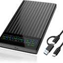 2.5'' 500GB Portable External Hard Drive with LCD Display HD Screen USB3.1/3.2 Type C HDD Storage for PC, Desktop, Laptop, Mac OS, Xbox One, PS4, PS5