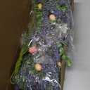 2 Pack 22'' Easter Swag Wreaths for Cabinets Easter Lavender Teardrop Wreath with Eggs Artificial Spring Teardrop Wreath Hanger for Farmhouse Front Door Porch Window Wall Hanging Decor